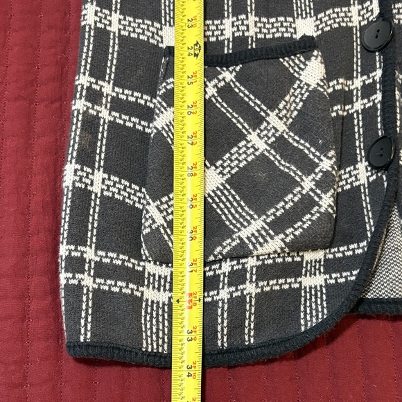 Vintage Made in US Diane Von Furstenberg Black/White Knit Cardigan Size Small - Picture 7 of 12